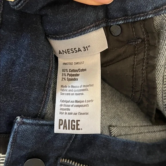 PAIGE Anessa 31 Wide Leg High-Rise Jeans in Deep Indigo - Picture 3 of 7